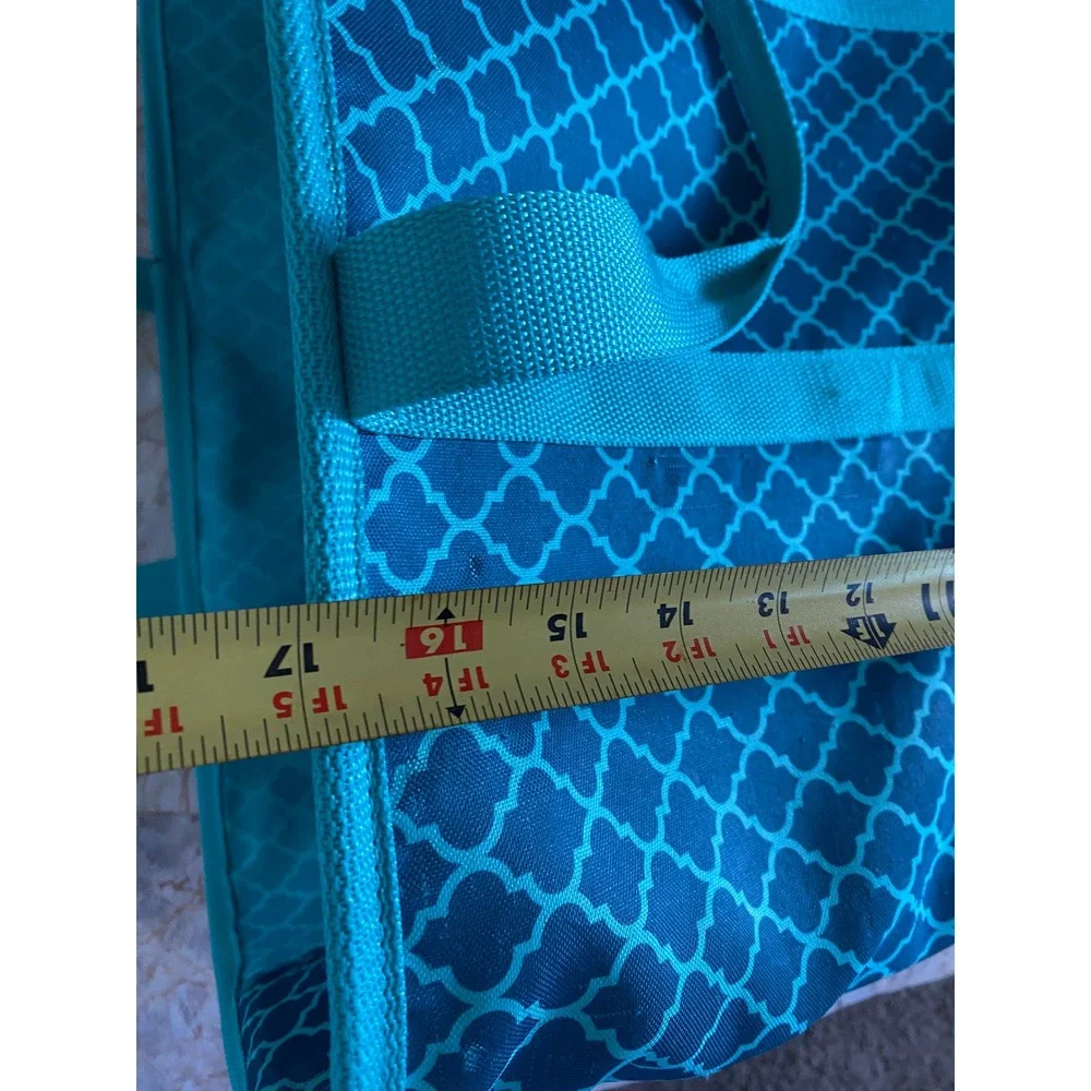 CleverMade SnapBasket Collapsible Reusable Tote Bag Teal Moroccan Tile Pattern